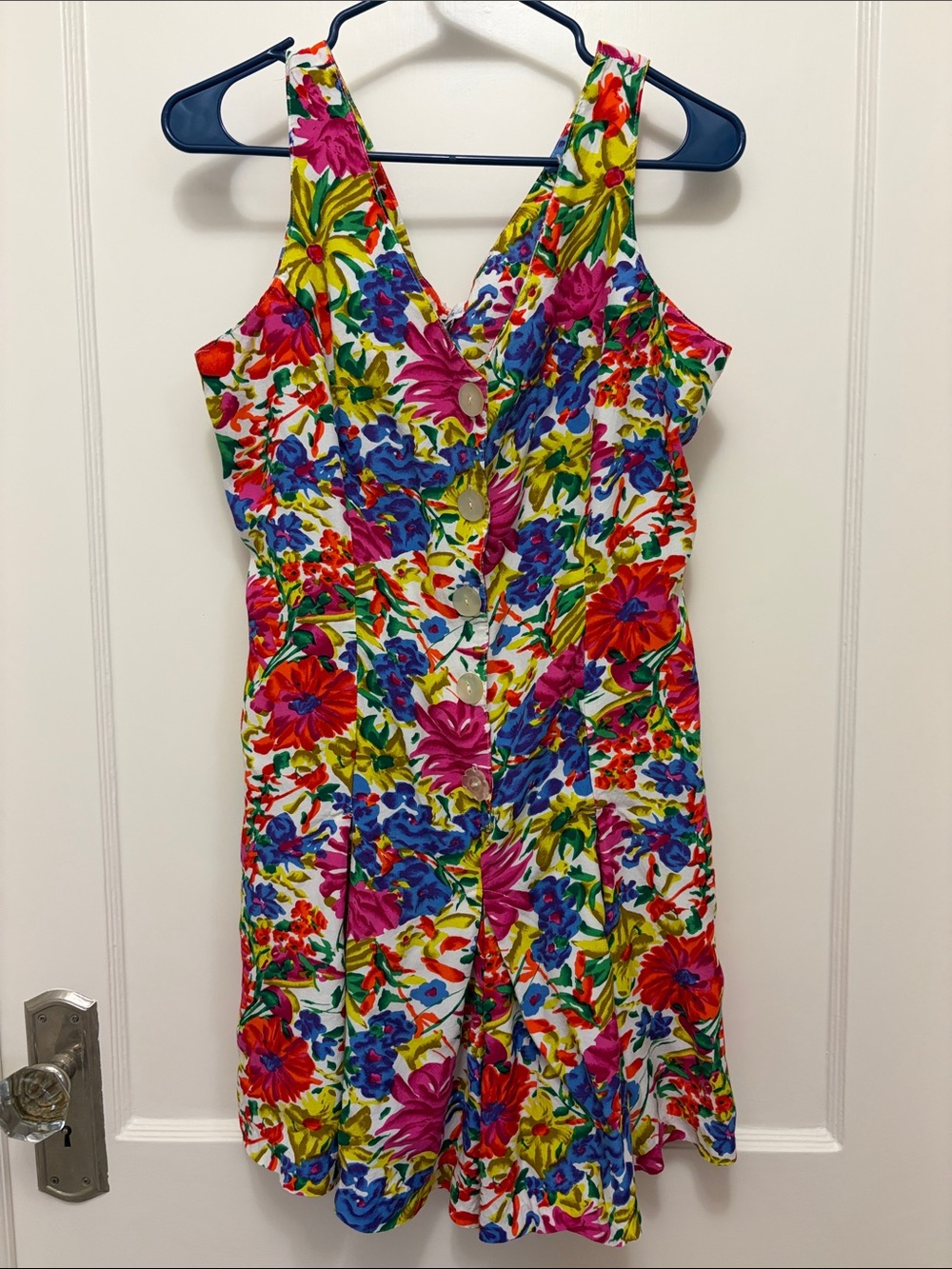Vibrant Floral V-Neck Romper in Multicolor